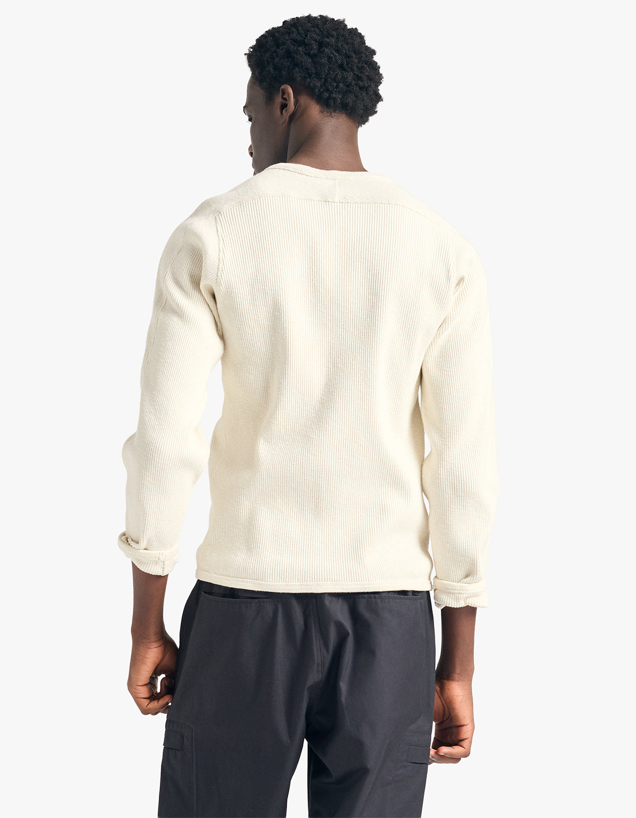 Eske Military Rib L/S T Shirt - Ecru