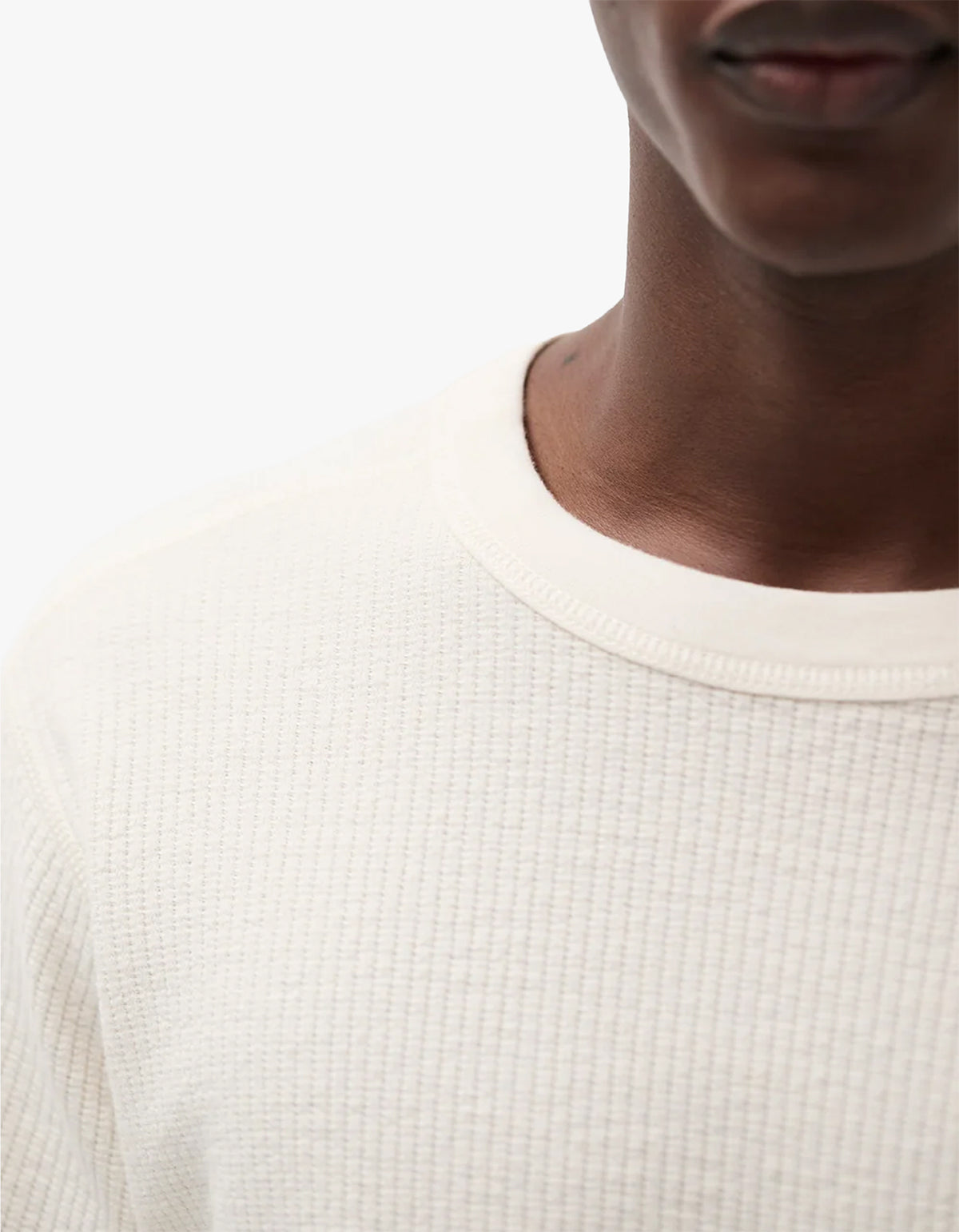 Stevns Cotton Hemp Military Rib L/S T Shirt - Ecru
