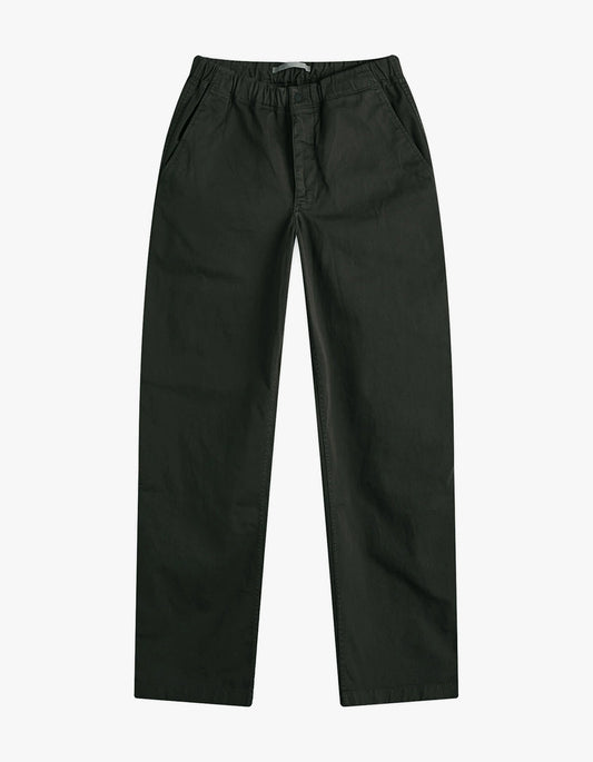 Ezra Relaxed Organic Stretch Twill Trouser - Beech Green