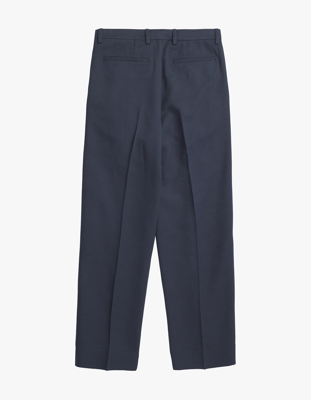 Benn Relaxed Cavalry Cotton Wool Pleated Trouser - Dark Navy