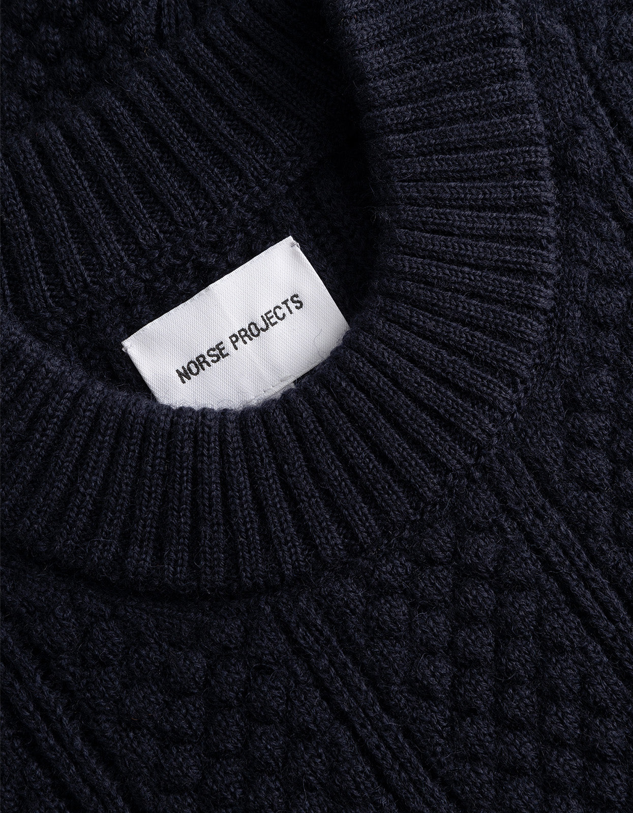 Hirtshals Bubble Rib Knit Crewneck - Dark Navy