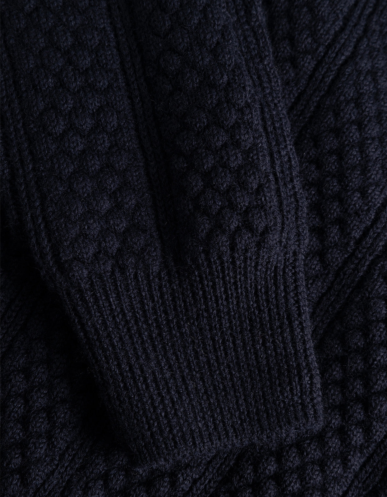 Hirtshals Bubble Rib Knit Crewneck - Dark Navy