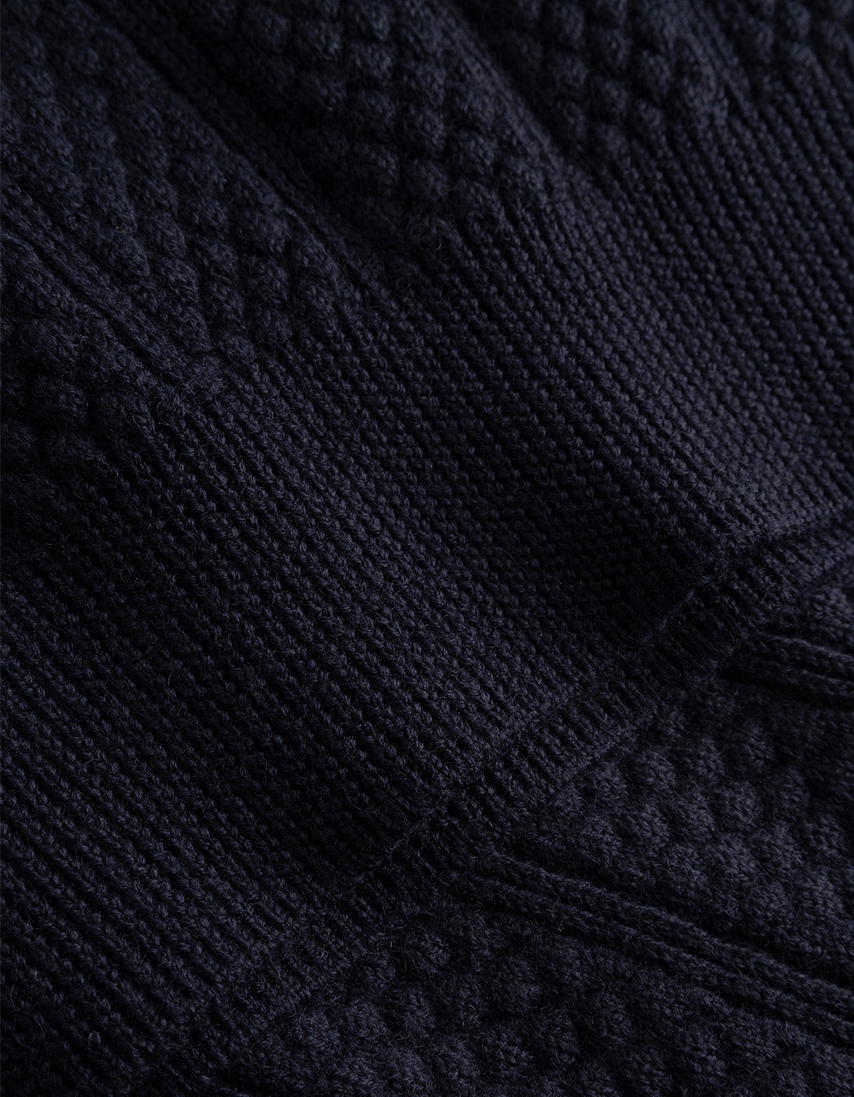 Hirtshals Bubble Rib Knit Crewneck - Dark Navy