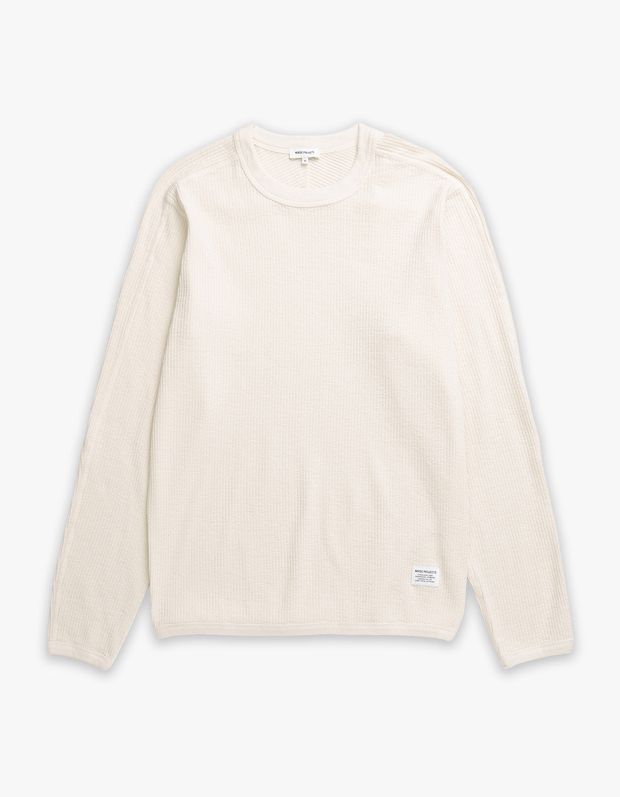 Stevns Cotton Hemp Military Rib L/S T Shirt - Ecru