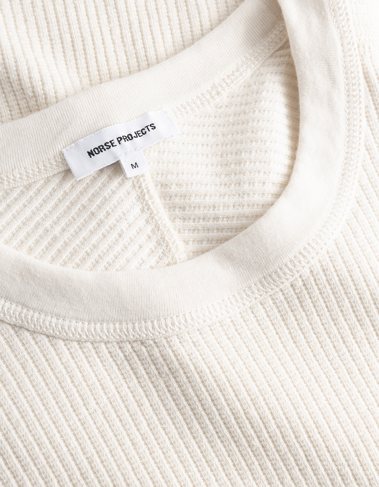 Stevns Cotton Hemp Military Rib L/S T Shirt - Ecru