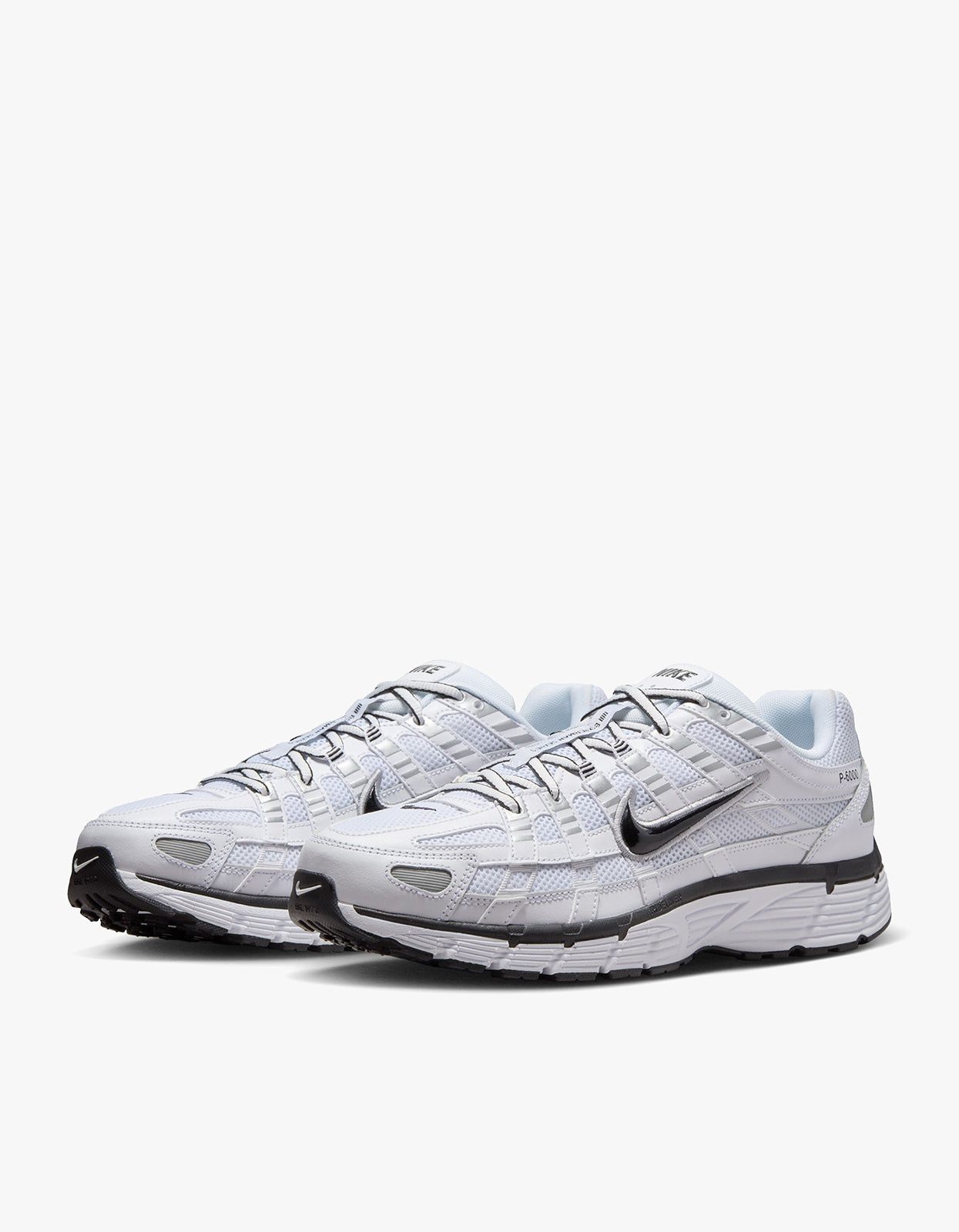 Mens Nike P-6000 - White/Black/Metallic Silver/Black