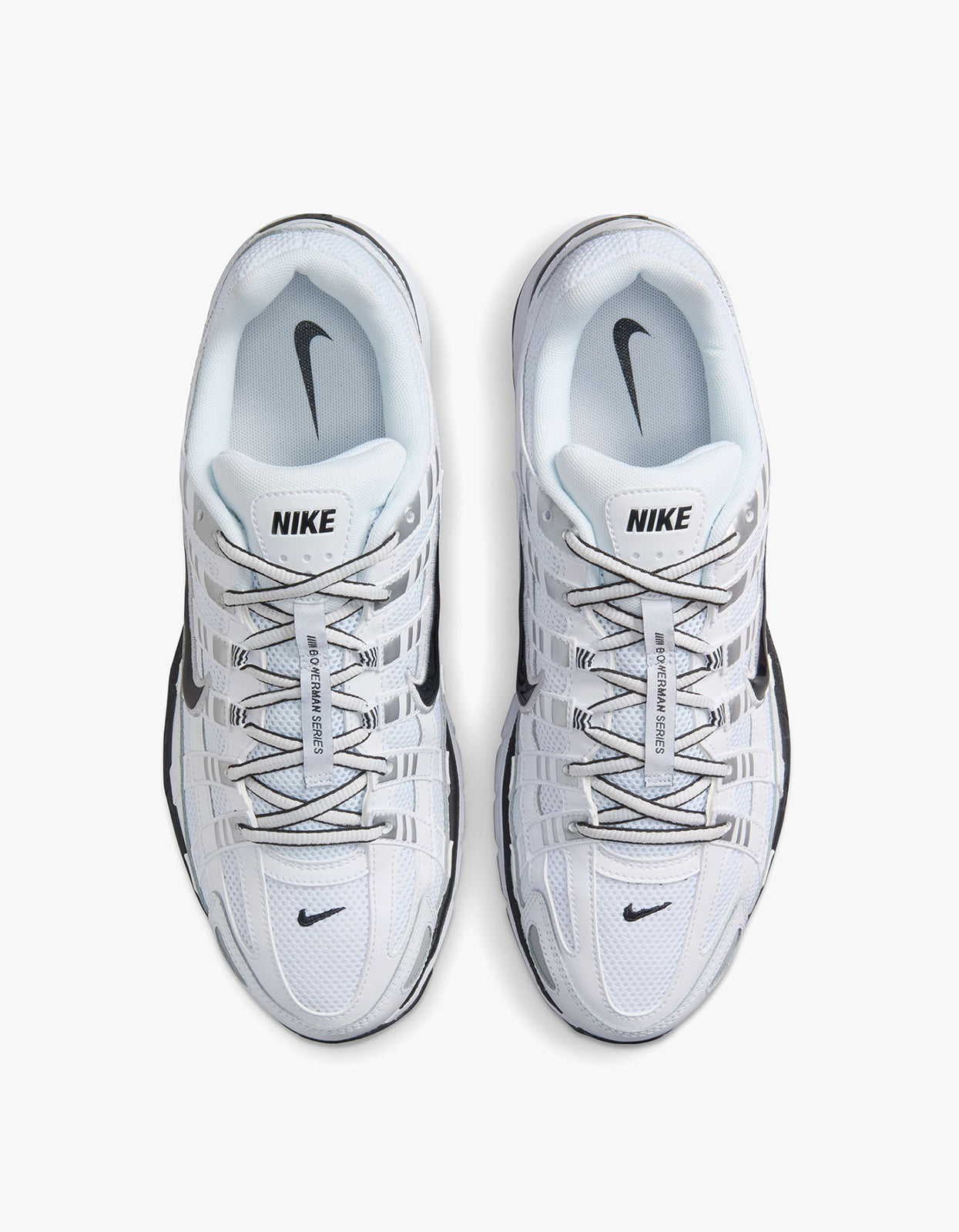 Mens Nike P-6000 - White/Black/Metallic Silver/Black
