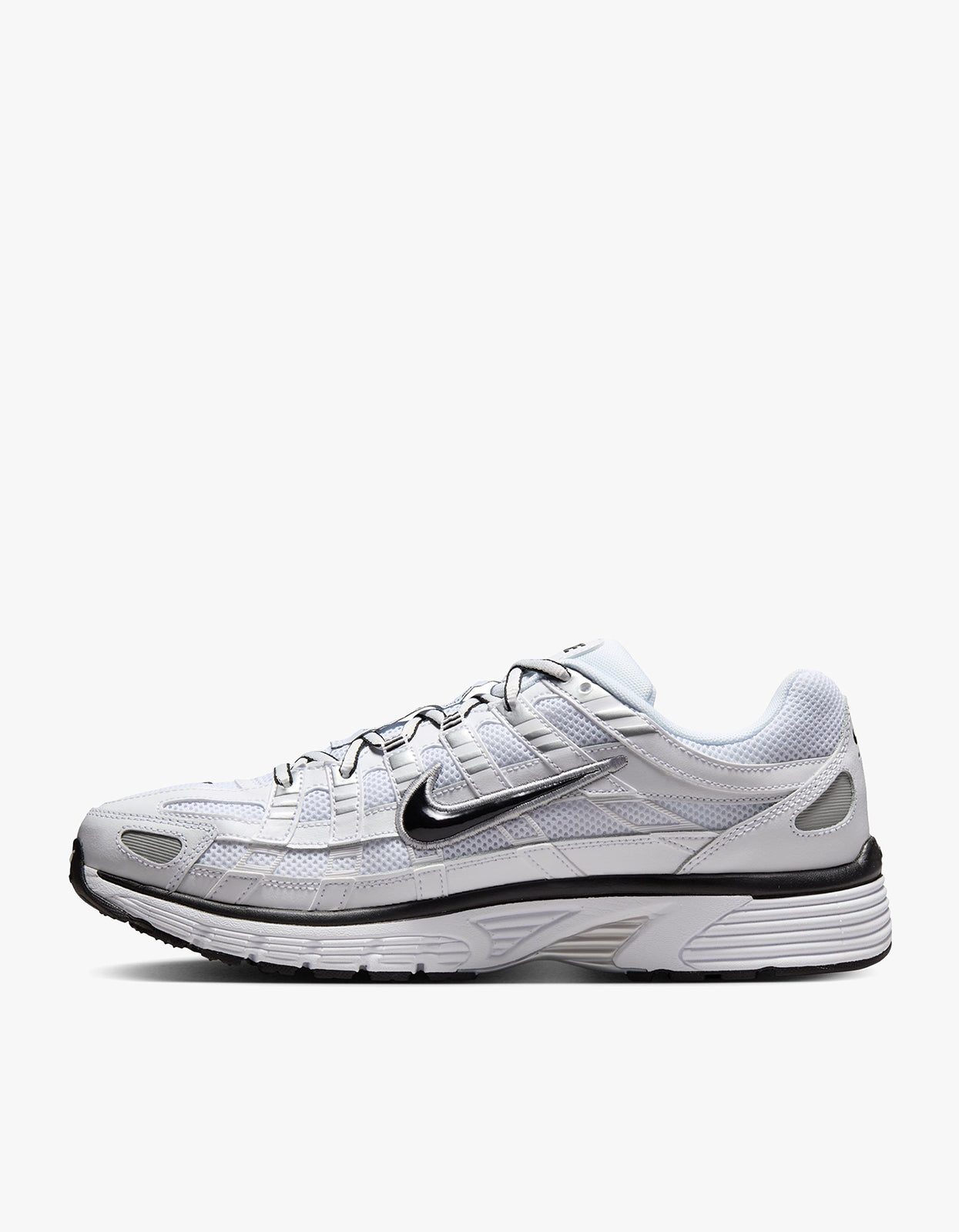 Mens Nike P-6000 - White/Black/Metallic Silver/Black