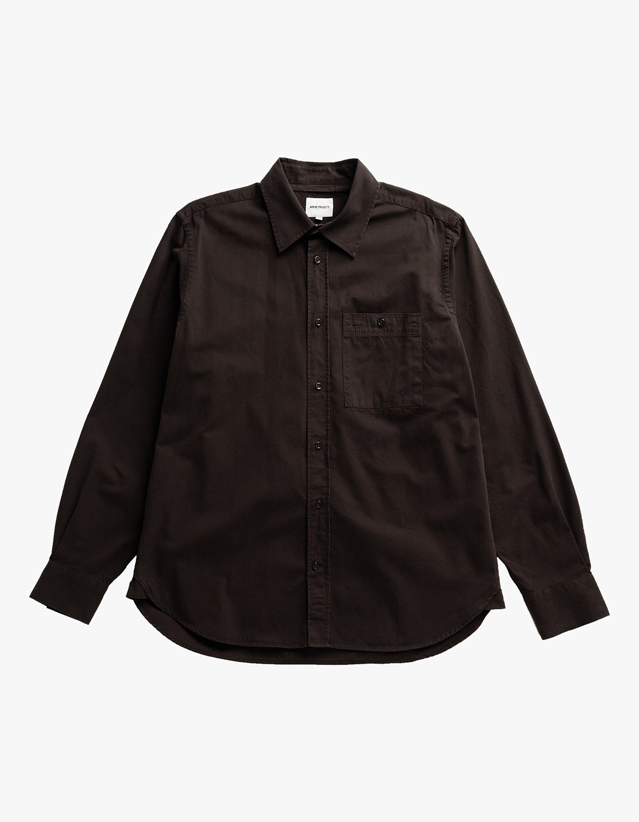 Kongshoved Cotton Twill GMD Relaxed Shirt - Delicioso Brown