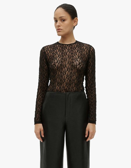 Leo Lace Bodysuit - Black