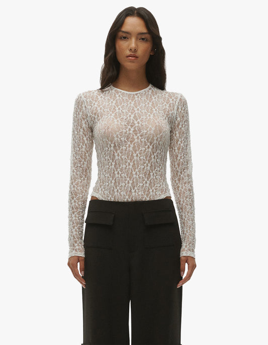 Leo Lace Bodysuit - White