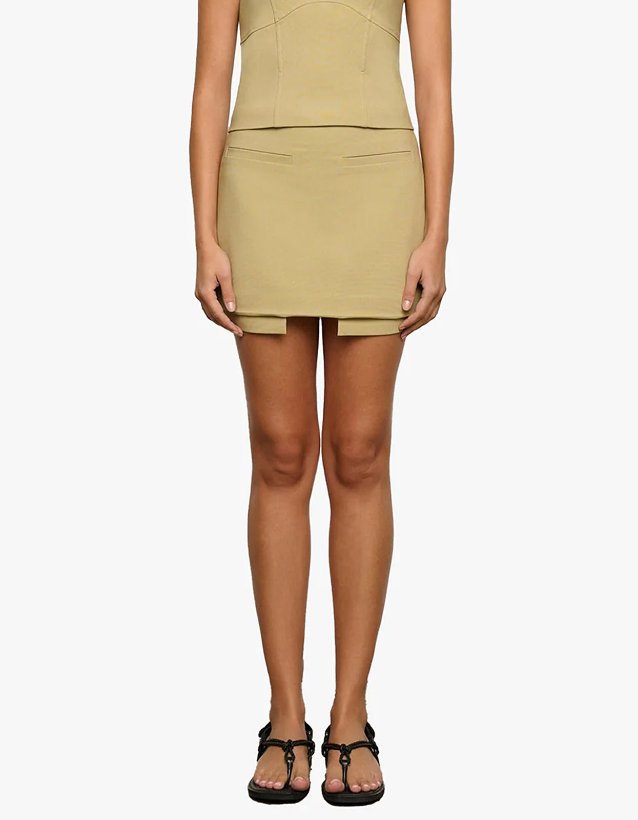 Crawford Mini Skirt - Pale Khaki