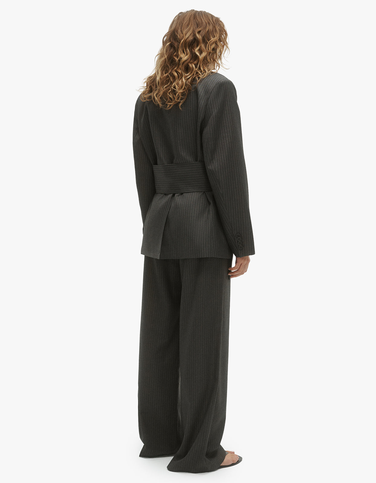 Margot Blazer - Grey Pinstripe