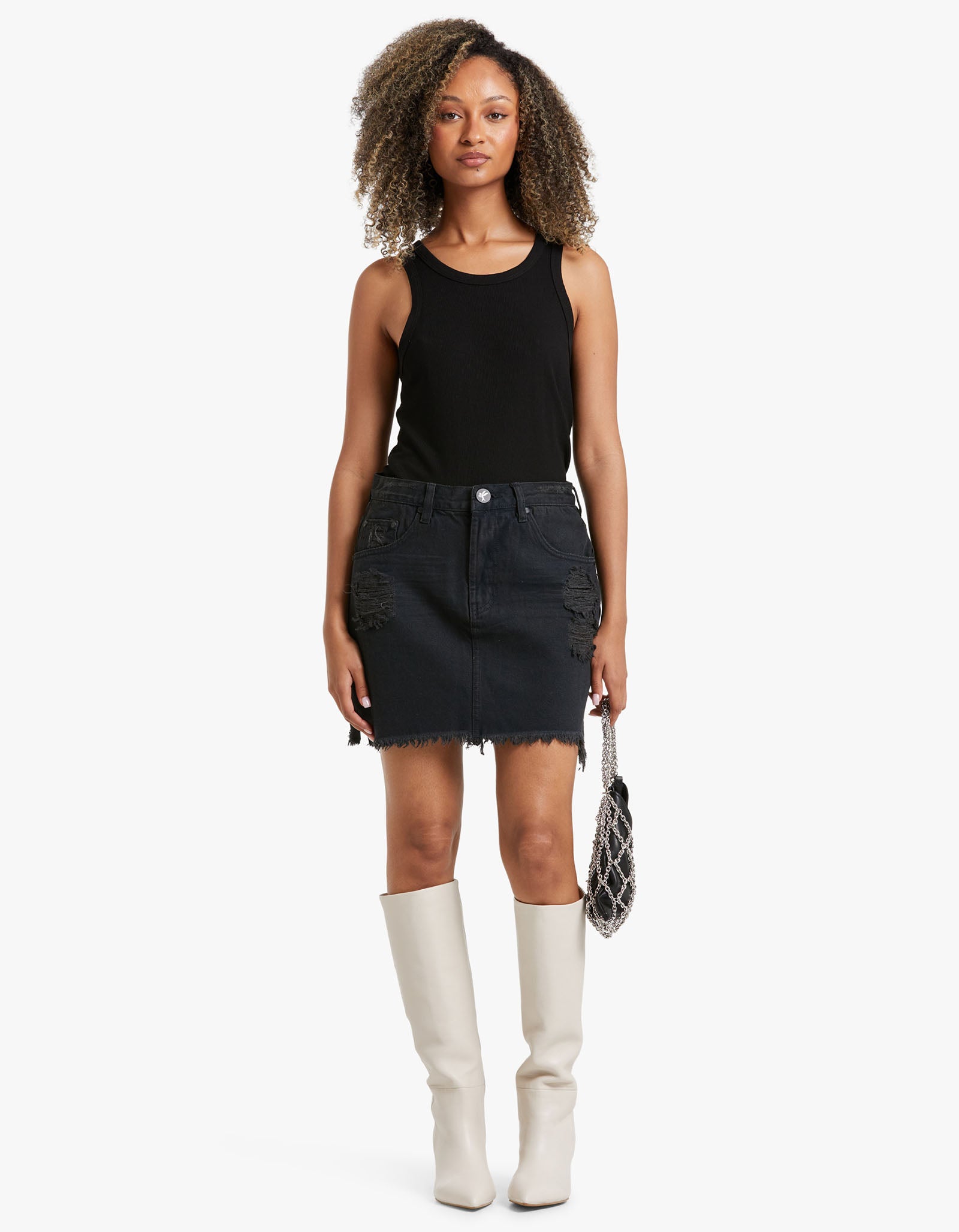 Superette | 2020 Mini High Waist Denim Skirt - Fox Black