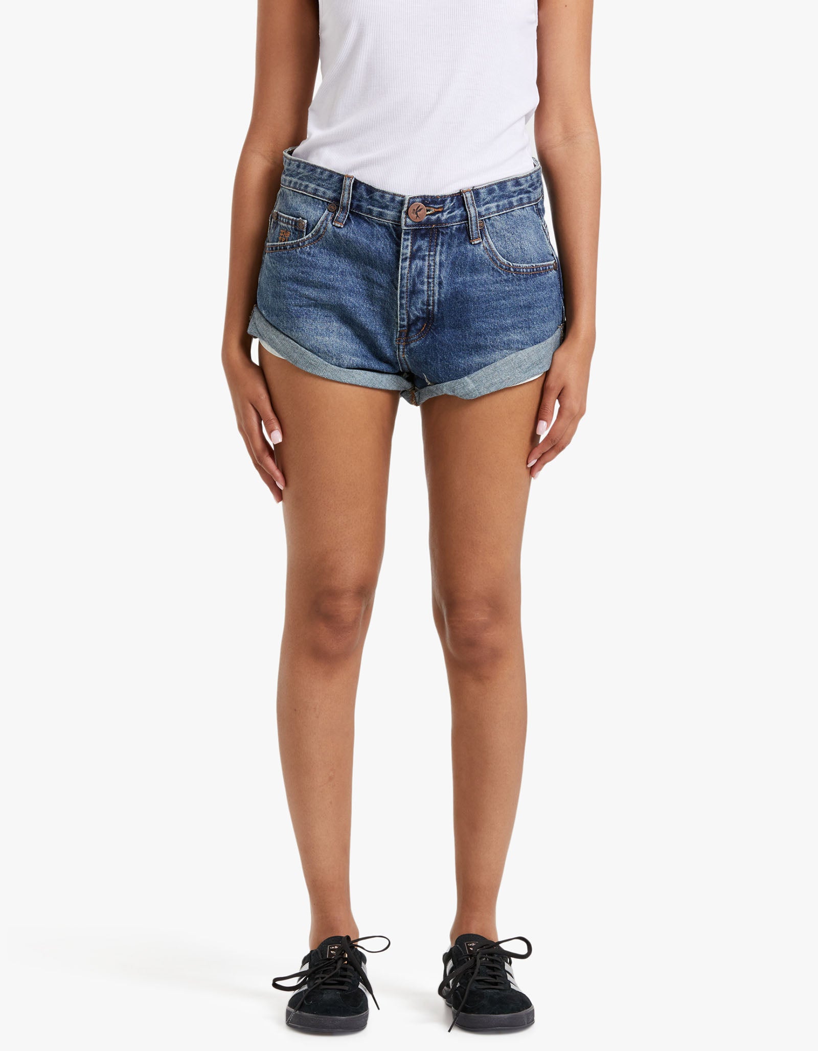 Low Waist Denim Shorts - Dark gray - Ladies | H&M US