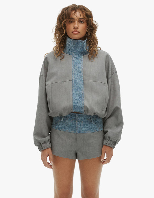Tove Bomber - Grey/Blue Denim