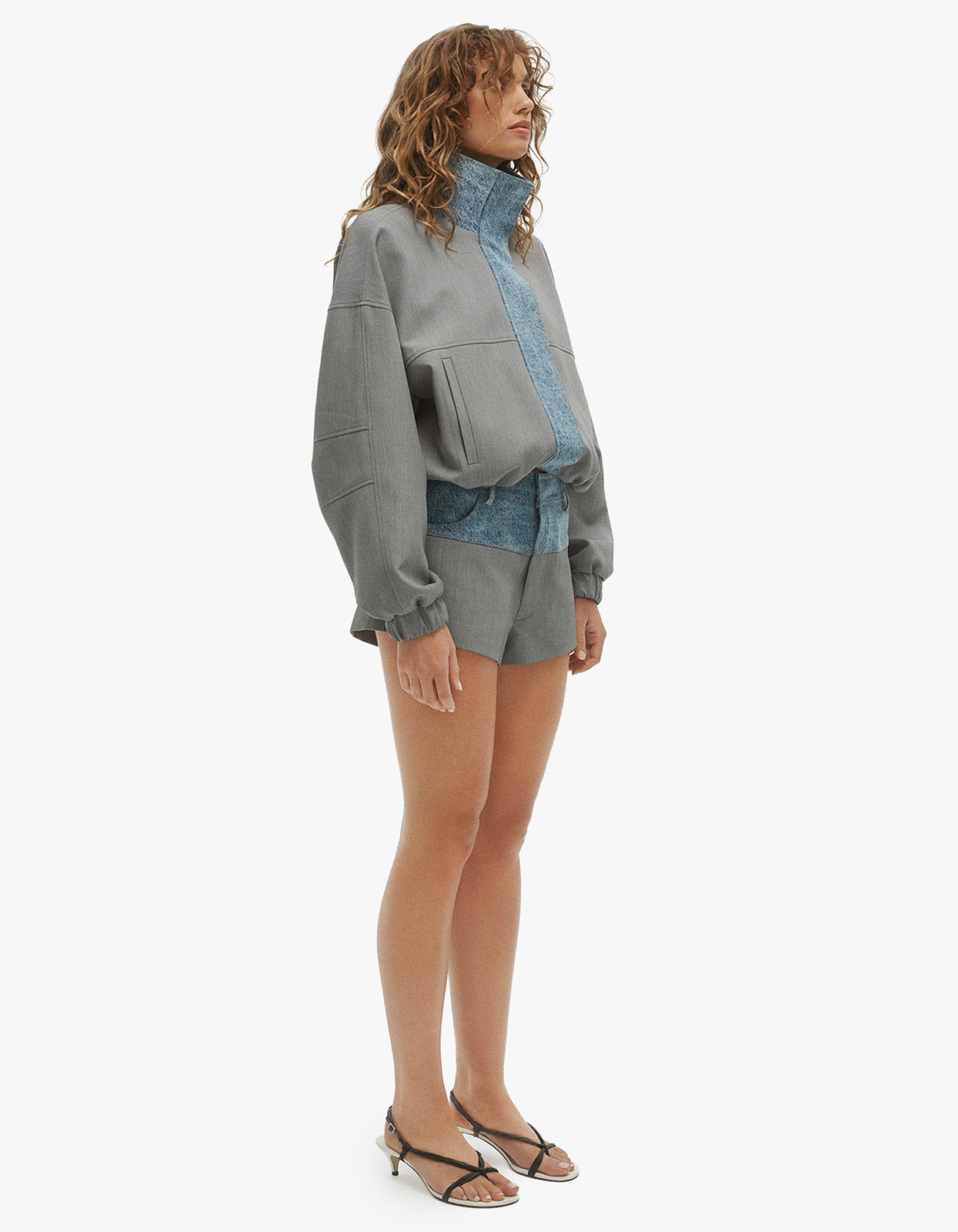 Tove Bomber - Grey/Blue Denim