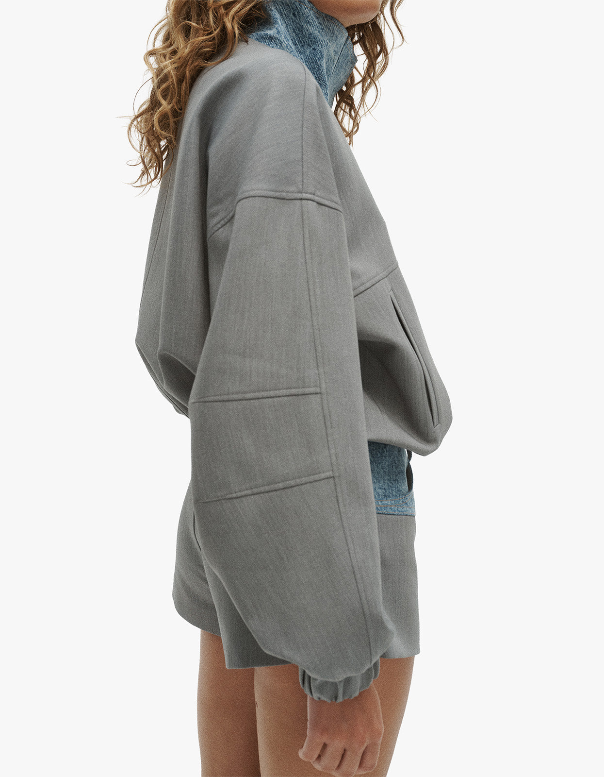 Tove Bomber - Grey/Blue Denim