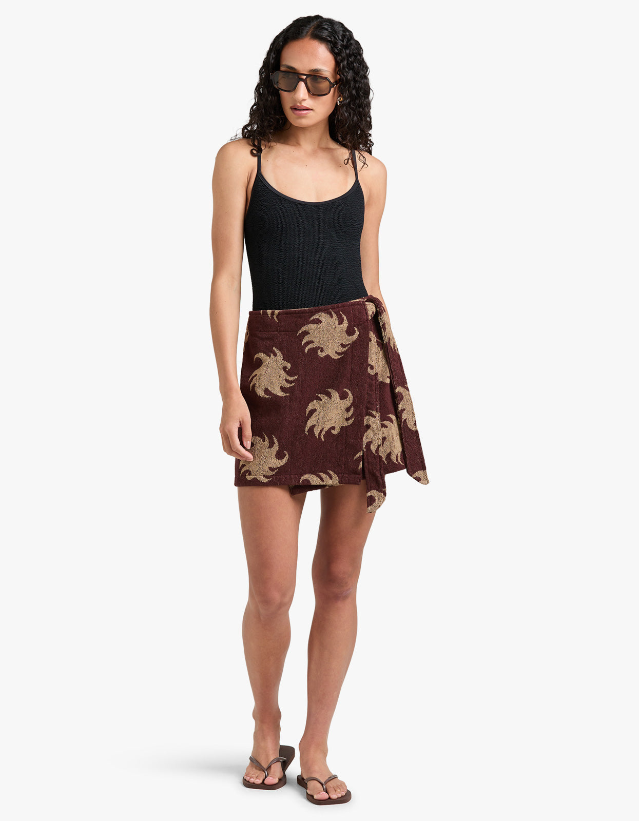 Mocha Ember Cove Wrap Skirt - Brown