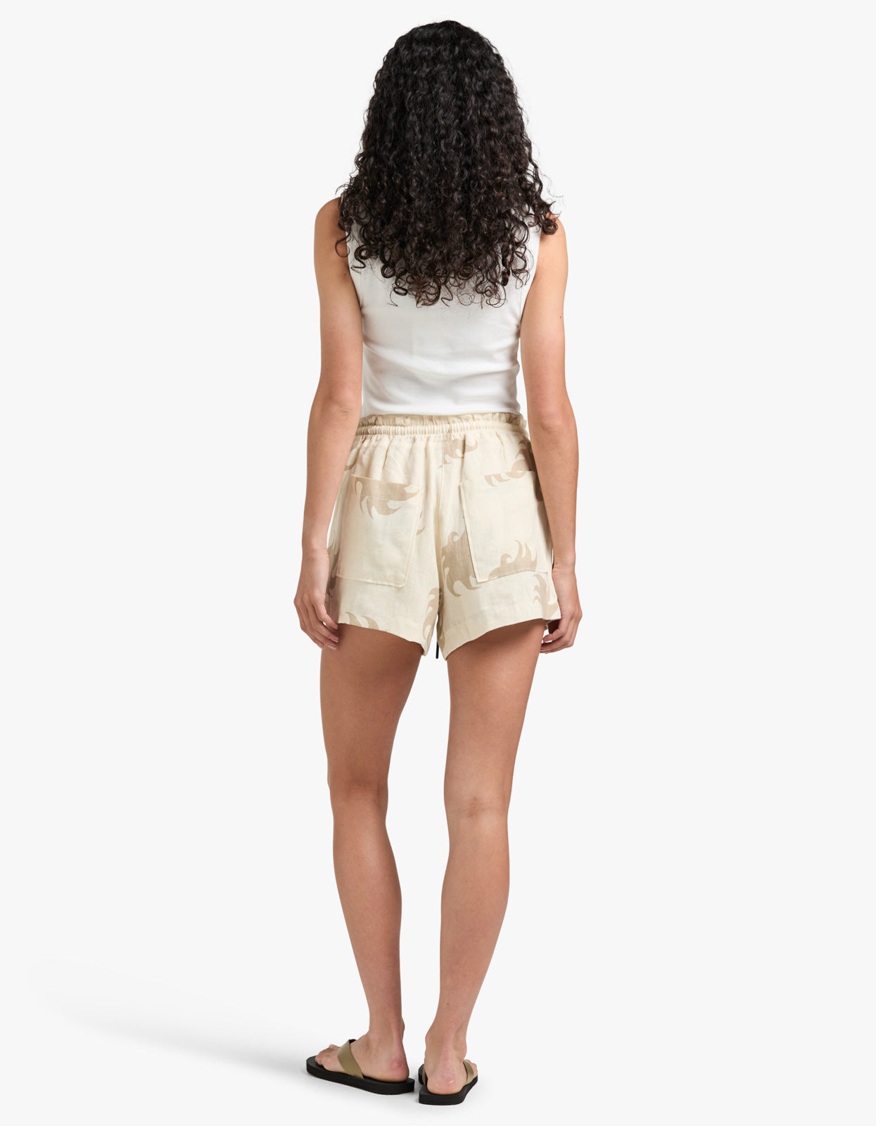 Hazel Ember Drizzle Linen Shorts - Hazel