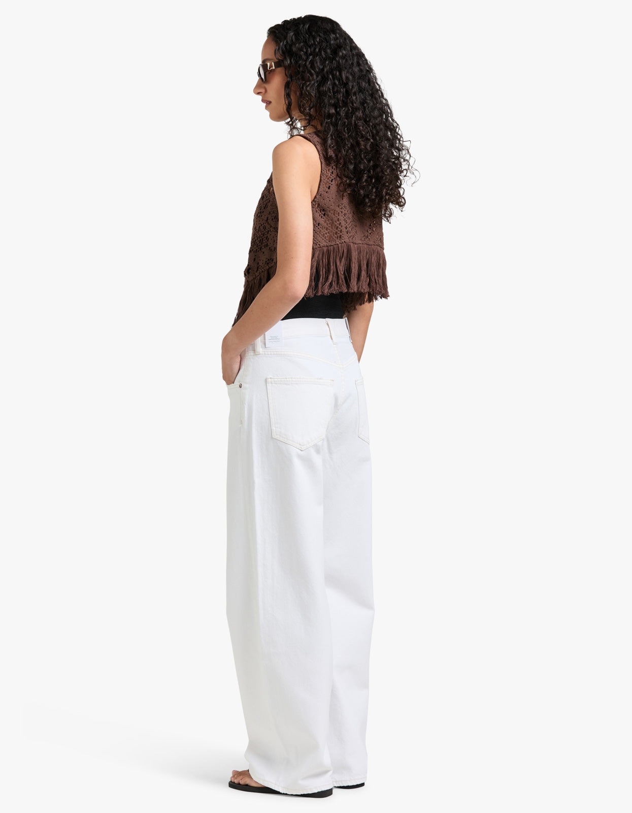 Astrea Aurora Crochet Top - Brown