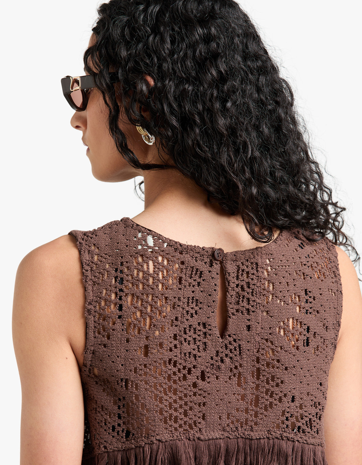 Astrea Aurora Crochet Top - Brown