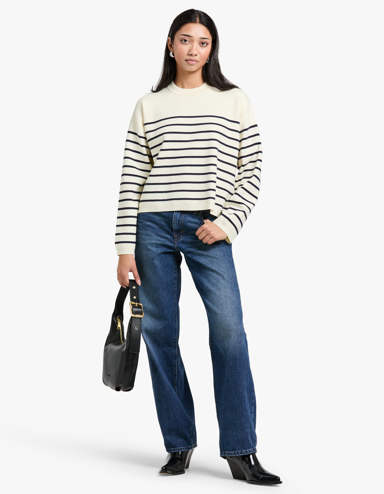 Marta Sweater - Navy Breton