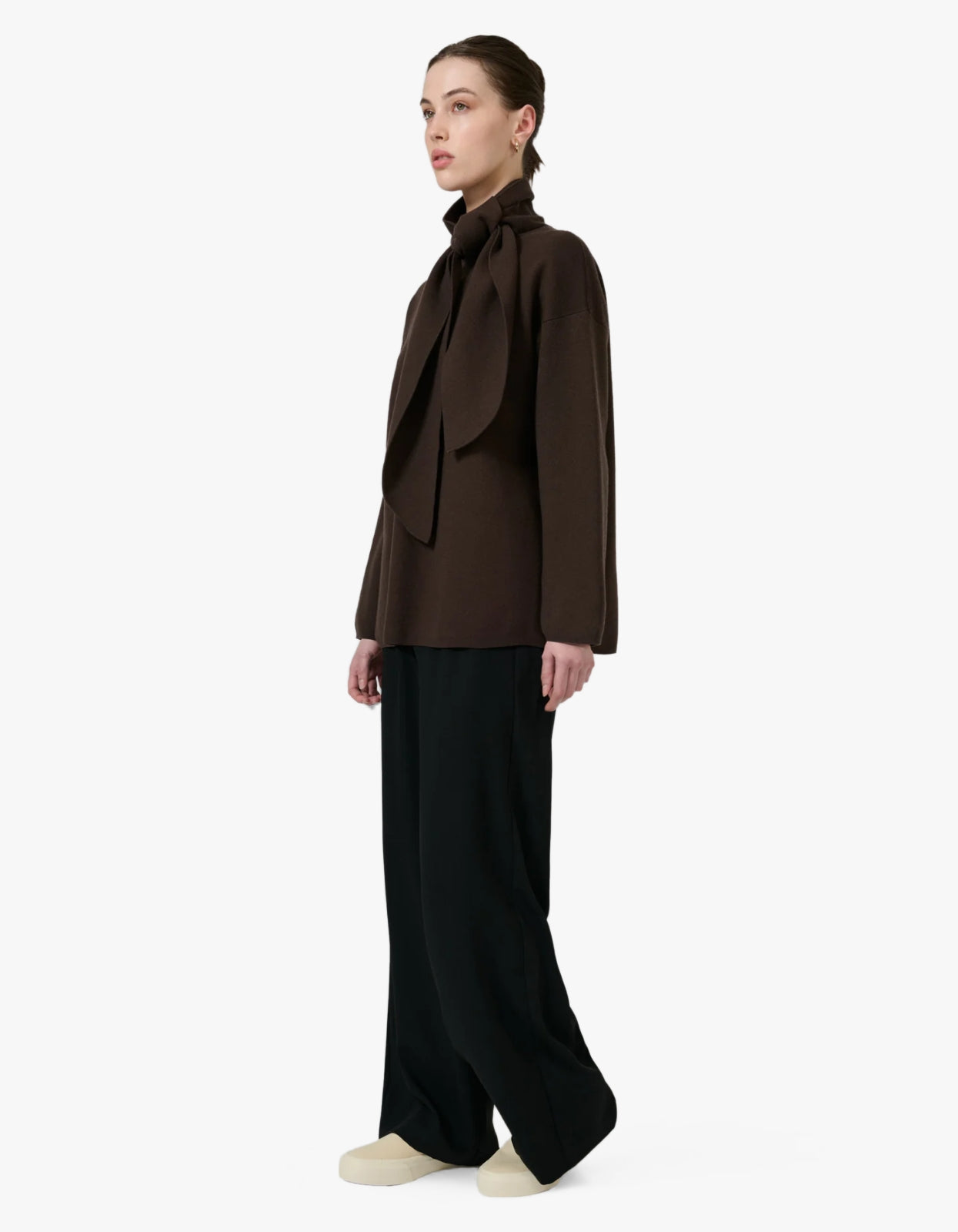 Isla Scarf Sweater - Chocolate
