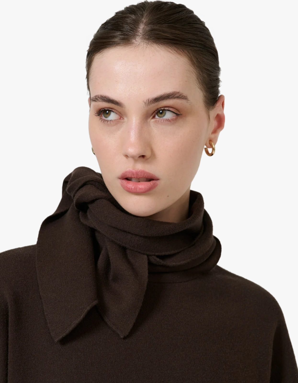 Isla Scarf Sweater - Chocolate