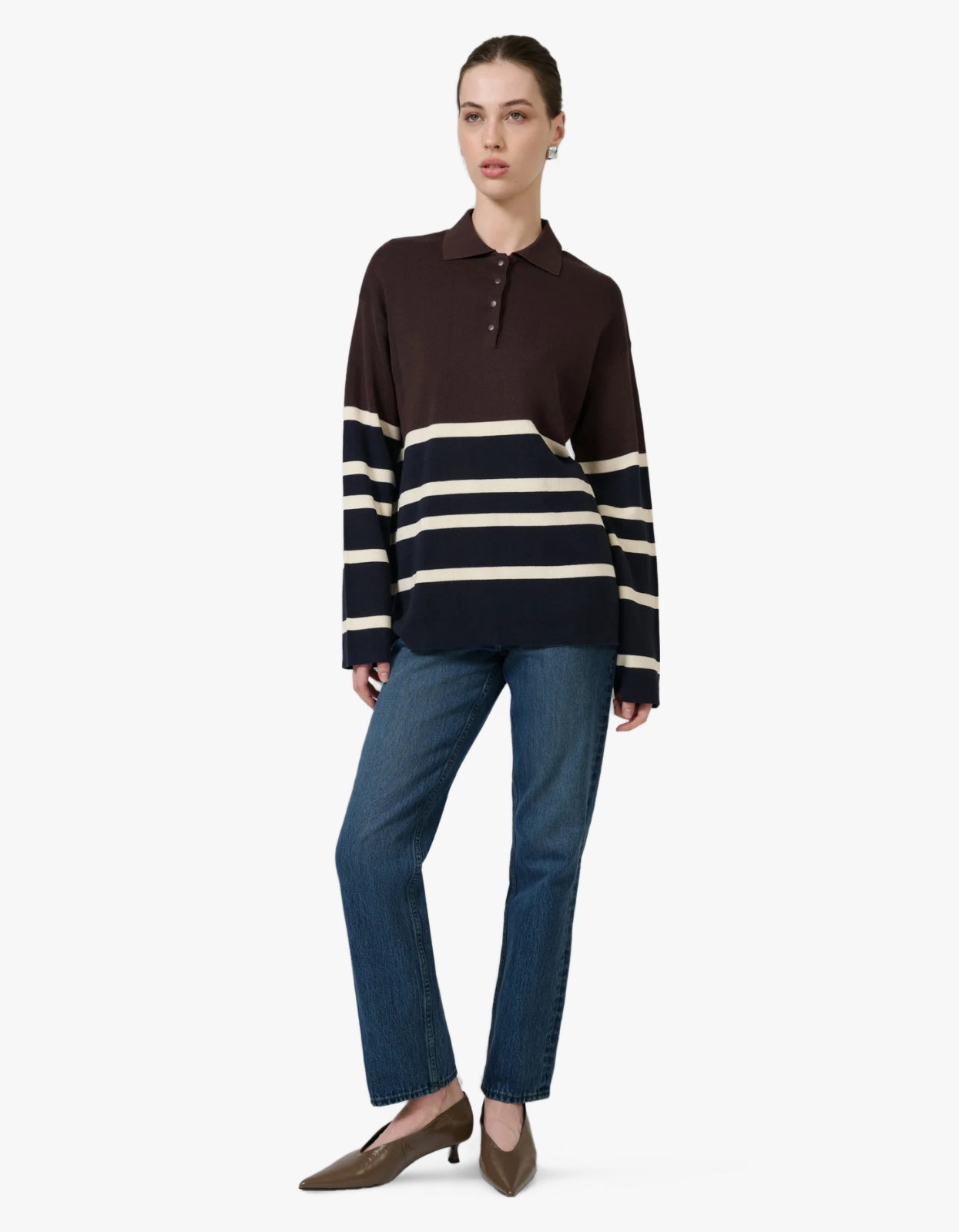 New Aroa Top - Chocolate Stripe