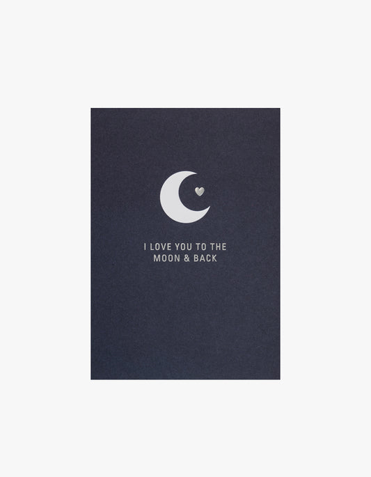 To The Moon And Back Card - Black