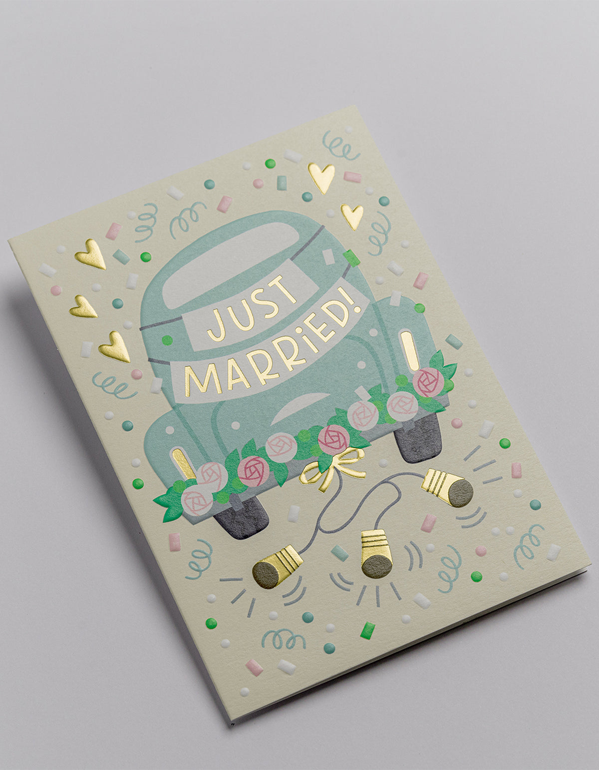 Just Married Card - Green