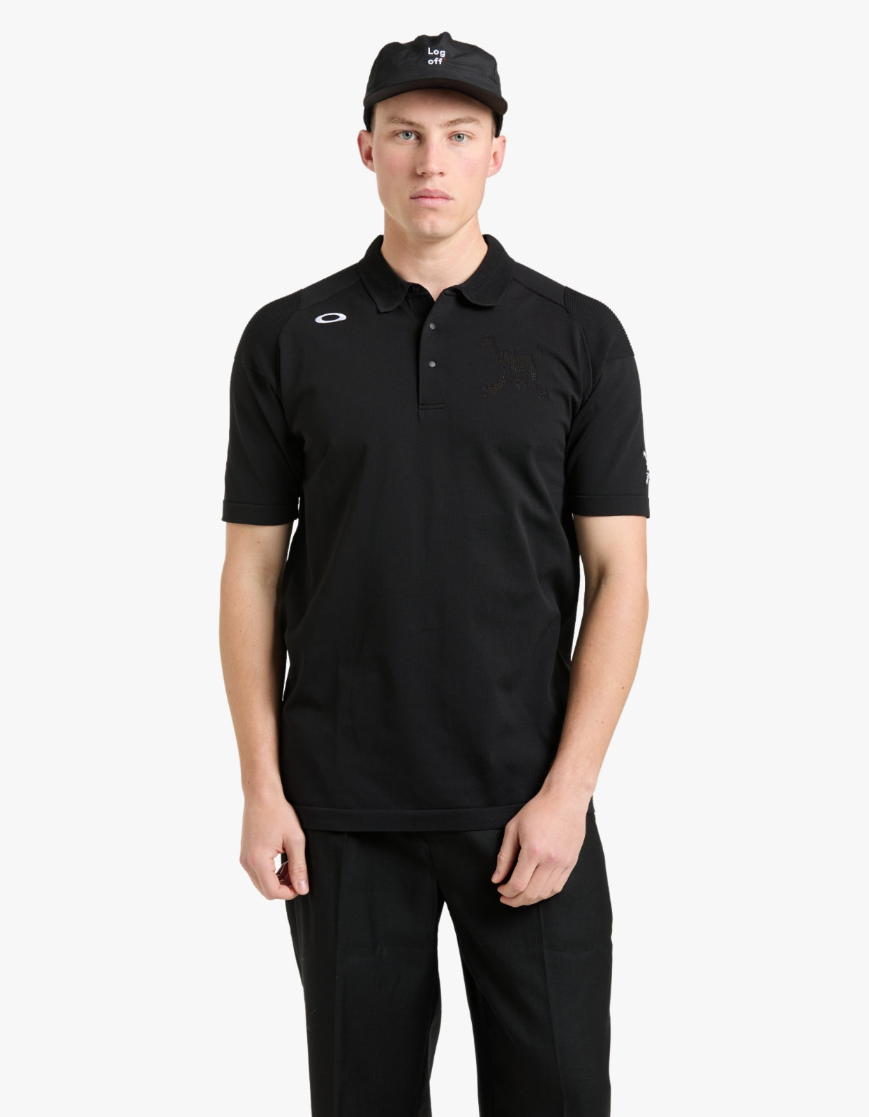 Skull Limber Sweater Polo Shirt - Pitch Black