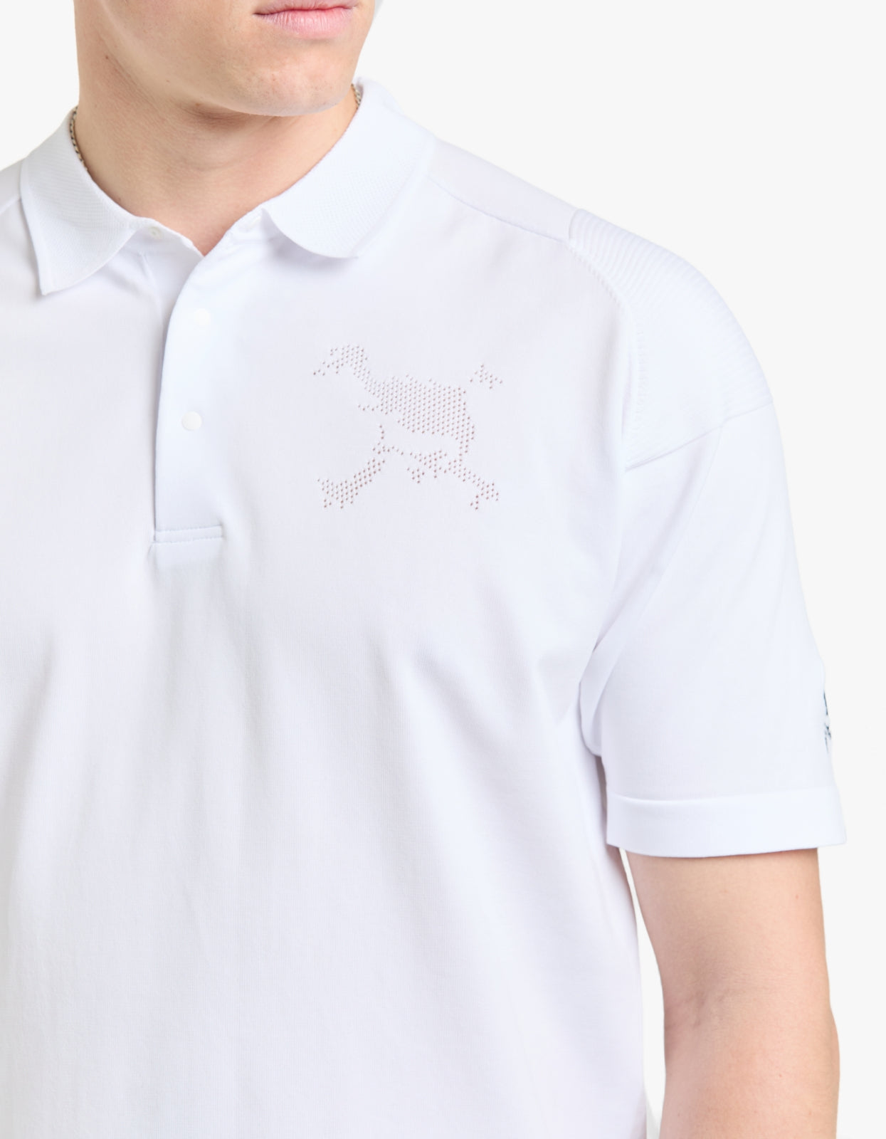 Skull Limber Sweater Polo Shirt - White