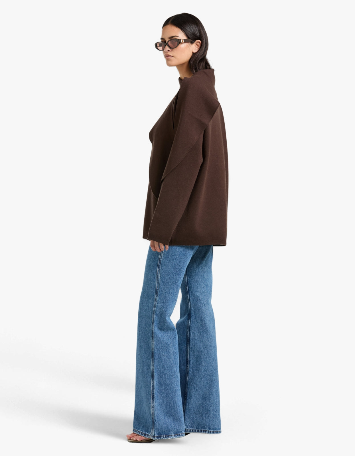 Isla Scarf Sweater - Chocolate