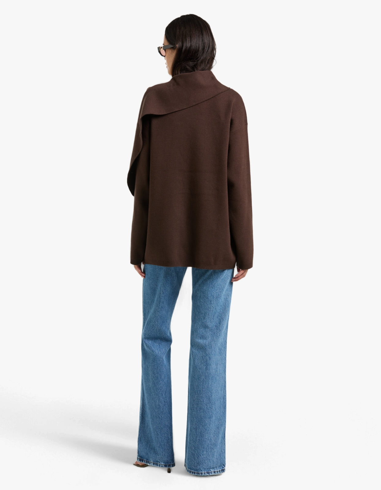 Isla Scarf Sweater - Chocolate