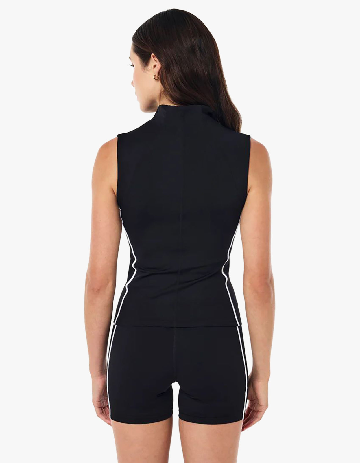 Routine Quarter Zip Tank - Black/ Optic White