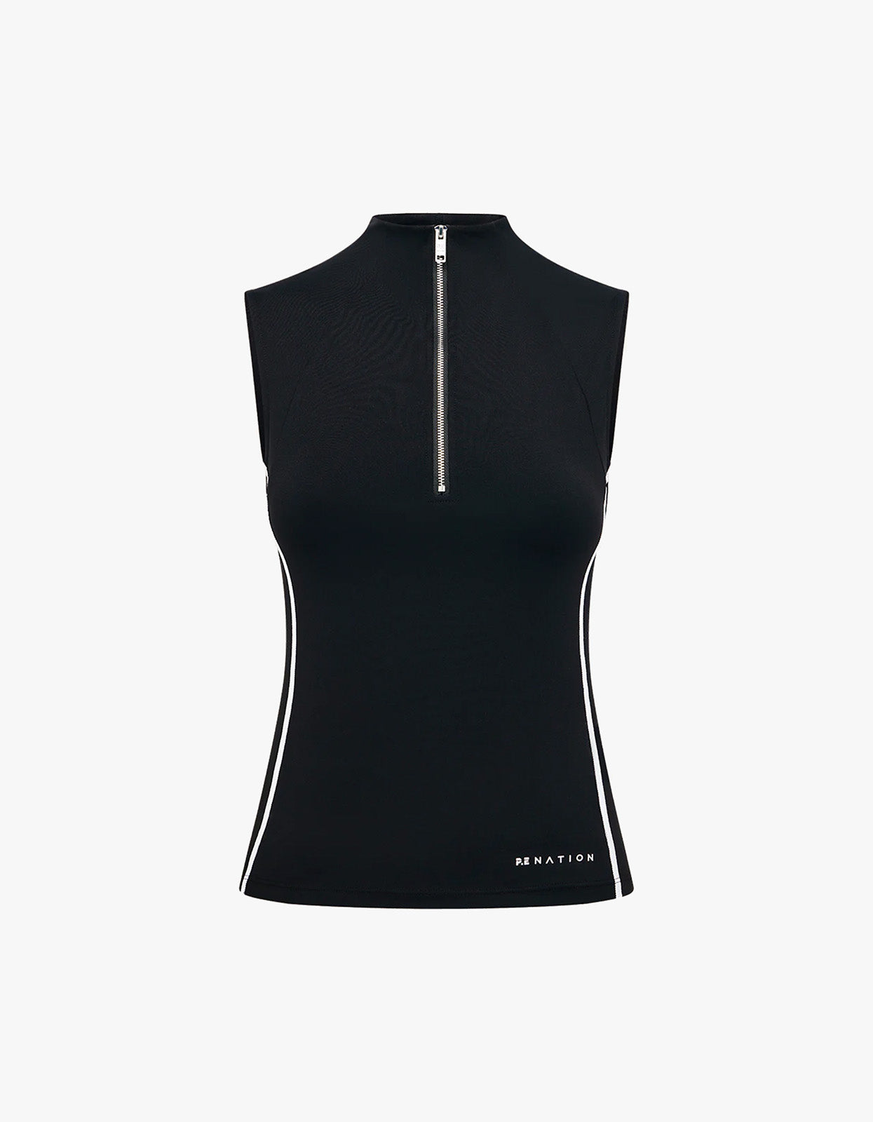 Routine Quarter Zip Tank - Black/ Optic White