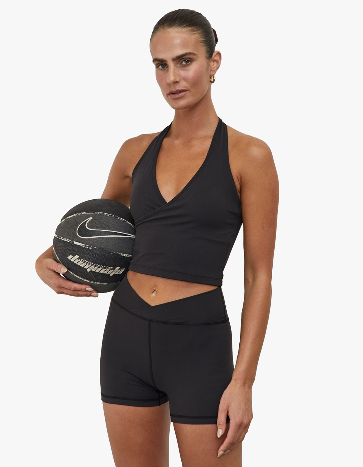 Front Wrap Bodice Tank - Black