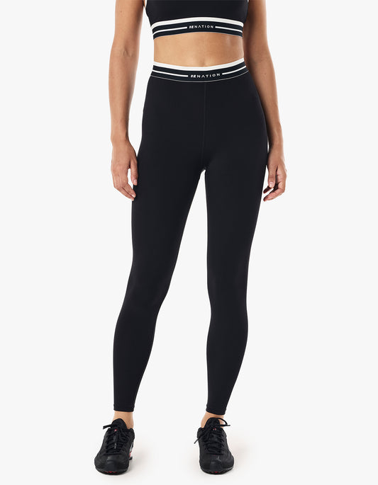 Avant Full Length Legging - Black / Whisper White