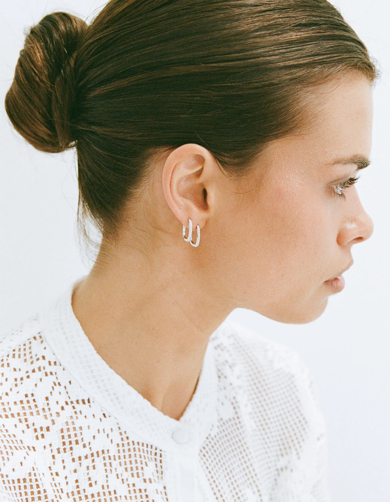 Oval Angel Huggies - Silver