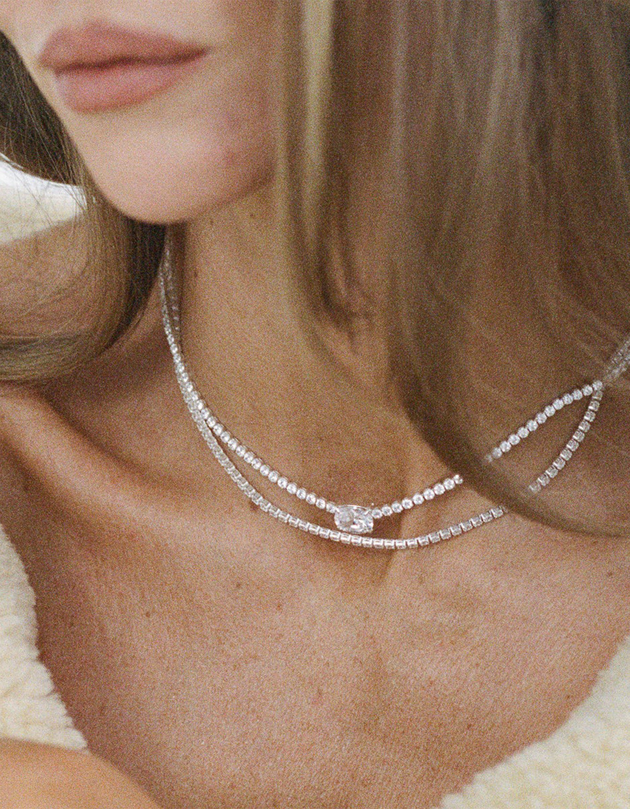 Heirloom Tennis Necklace - White Gold