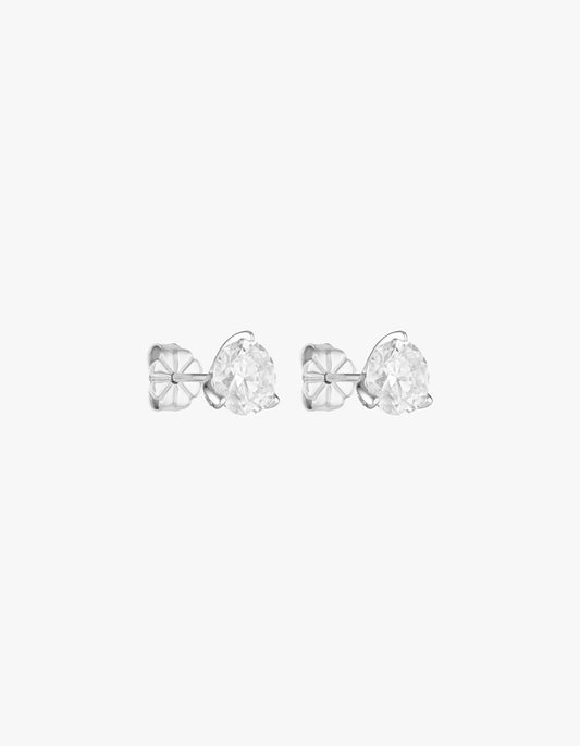 Round Studs 1Ct - Silver