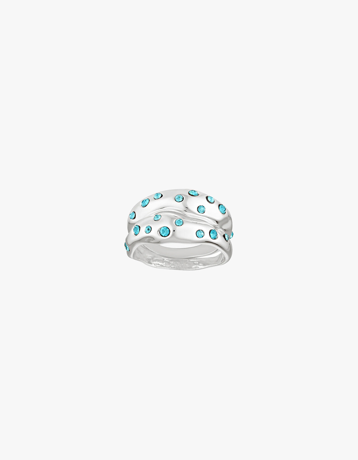 Mali Ring Set - Whte Gold/Aquamarine