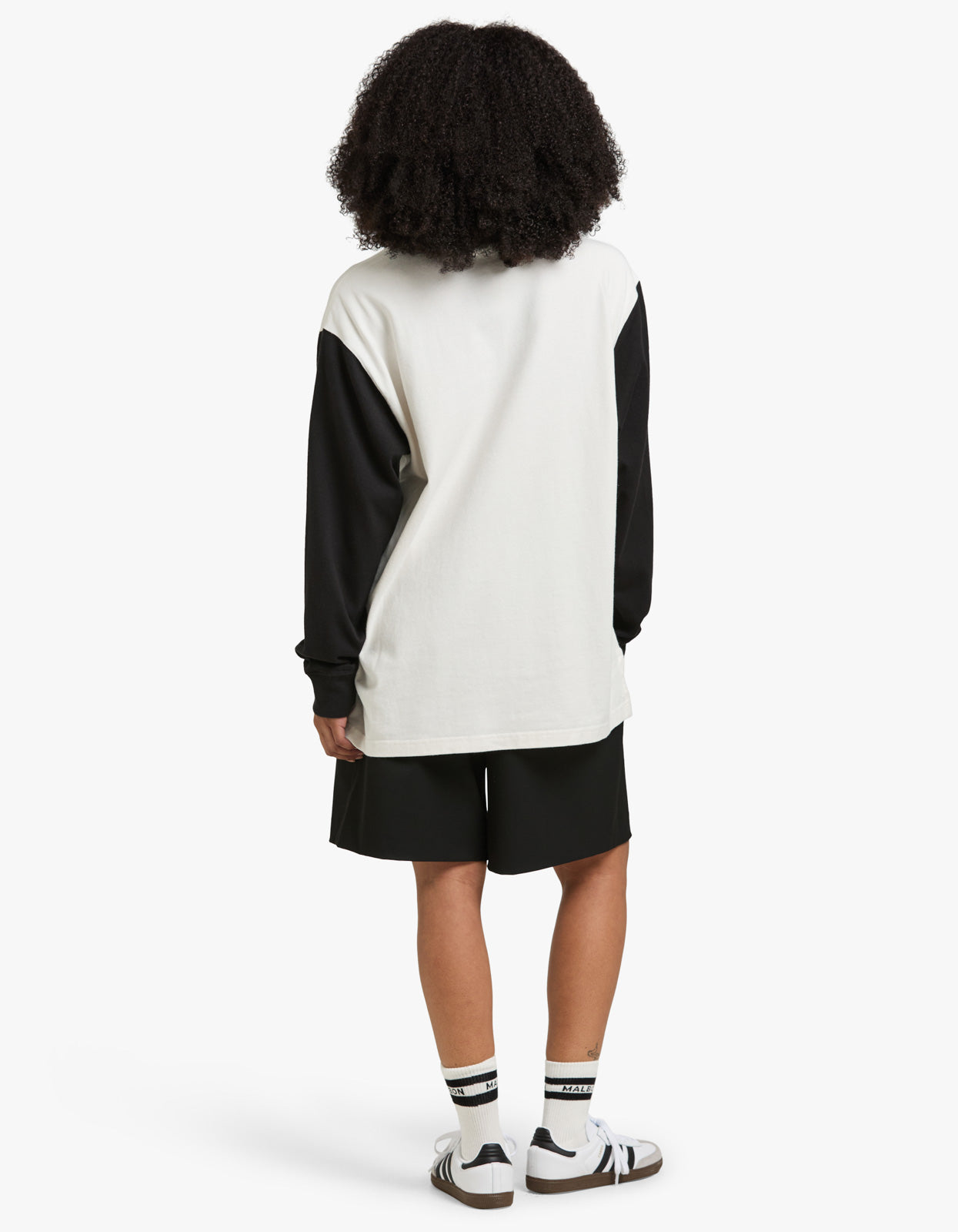 Cotton Jersey Rugby Shirt - Deckwash White/Polo Black