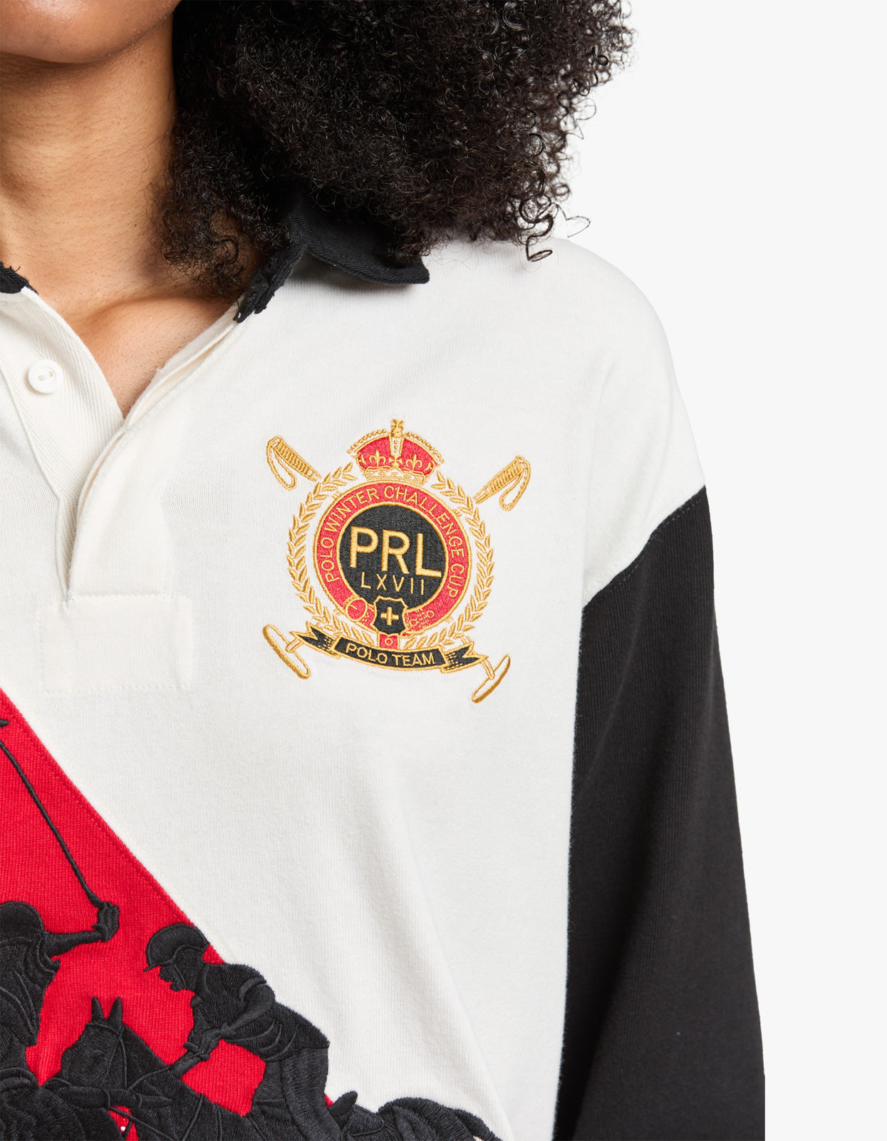 Cotton Jersey Rugby Shirt - Deckwash White/Polo Black