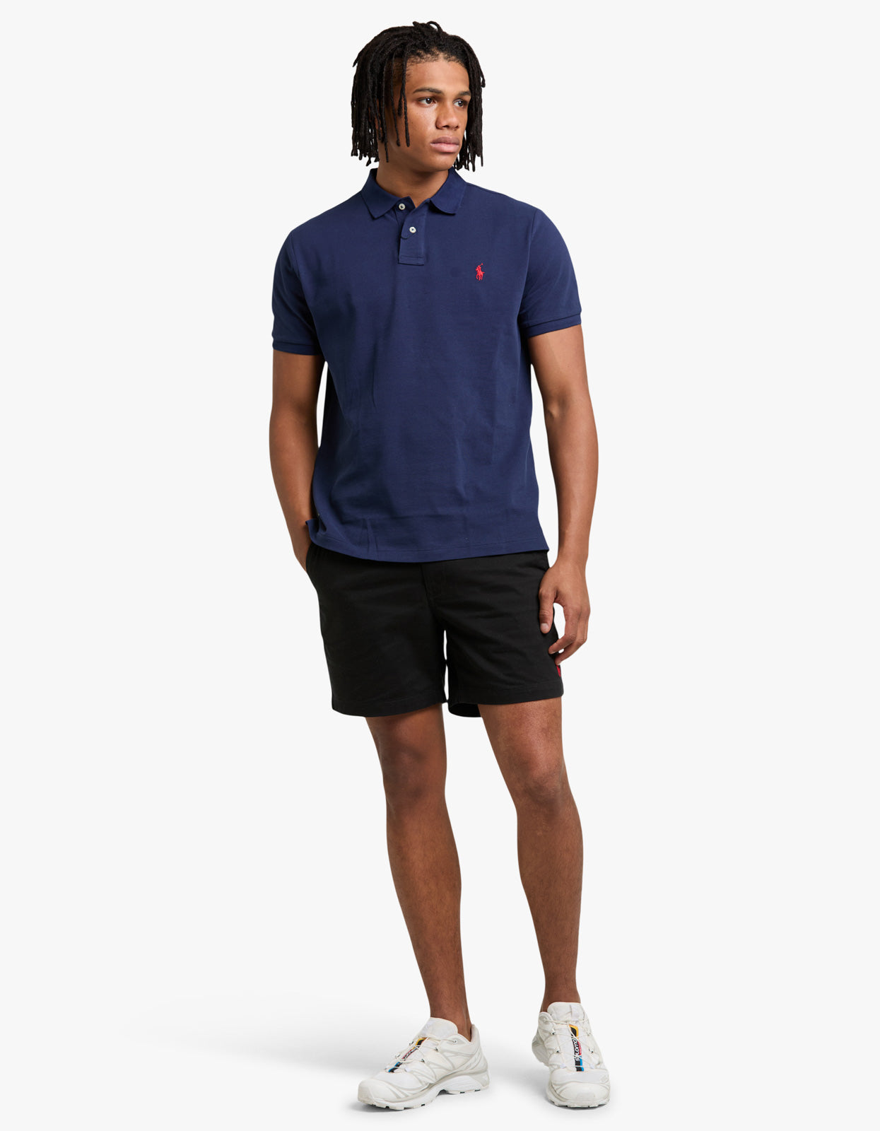 Custom Slim Fit Mesh S/S Polo Shirt - Newport Navy/C3870