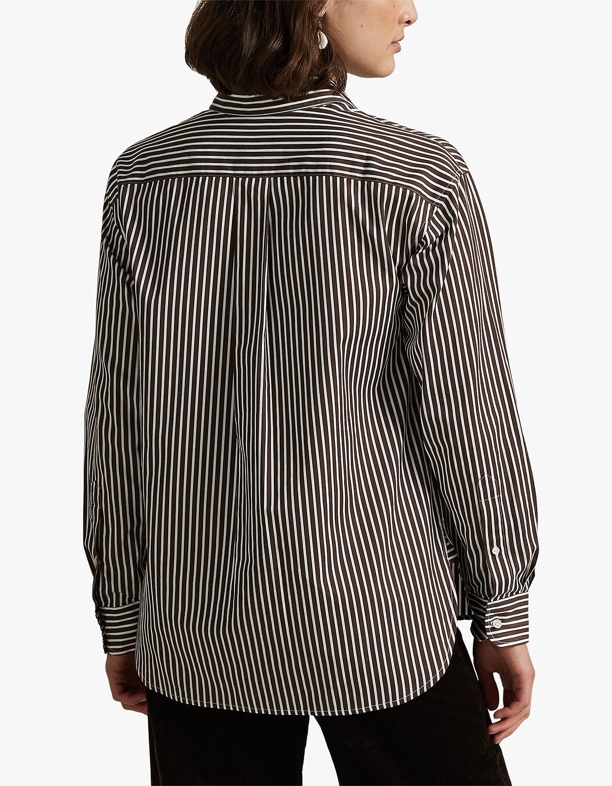 Ls Rmsy St Long Sleeve Blouse - Brown/White