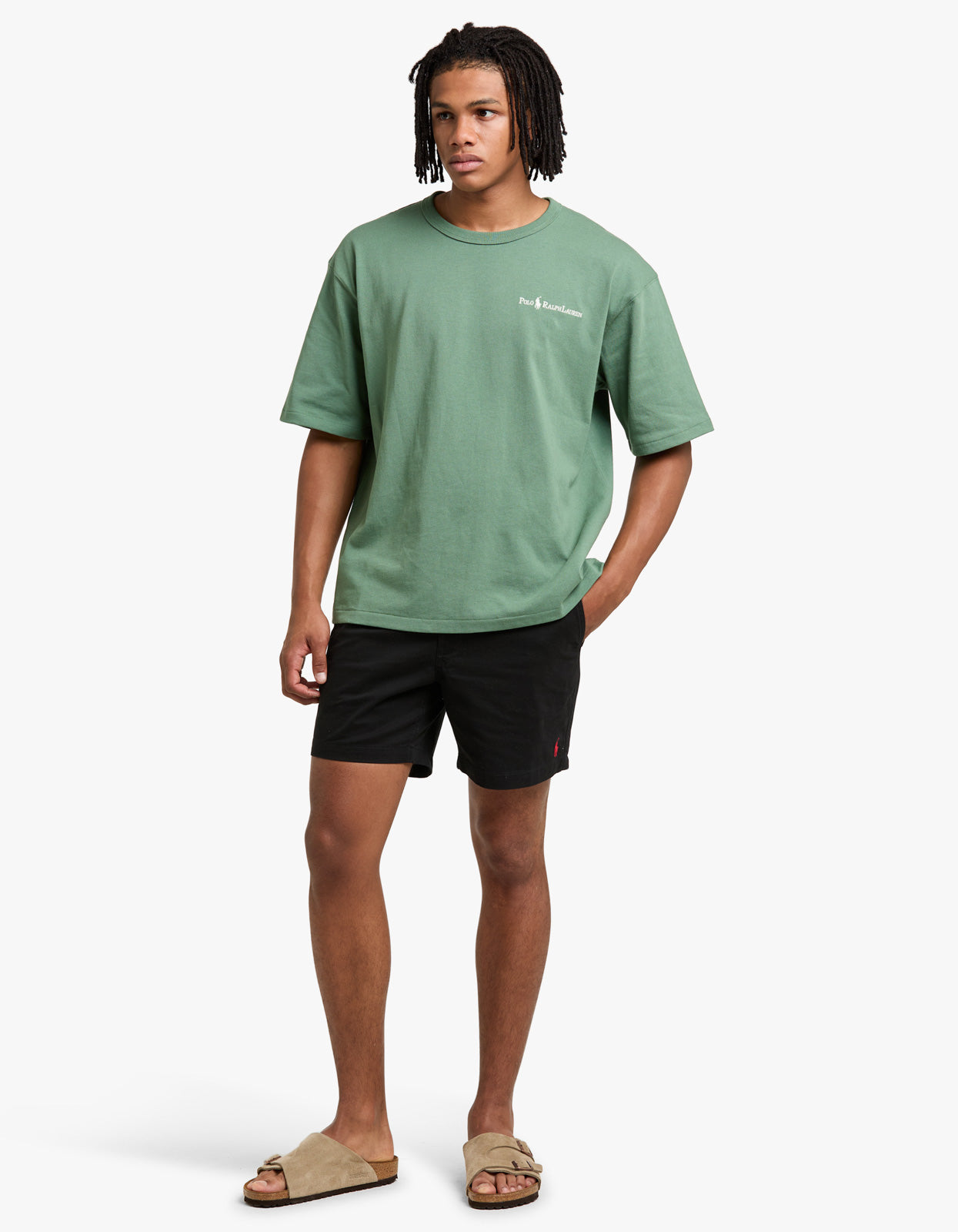 Short Sleeve Chest Script T Shirt - Fatigue