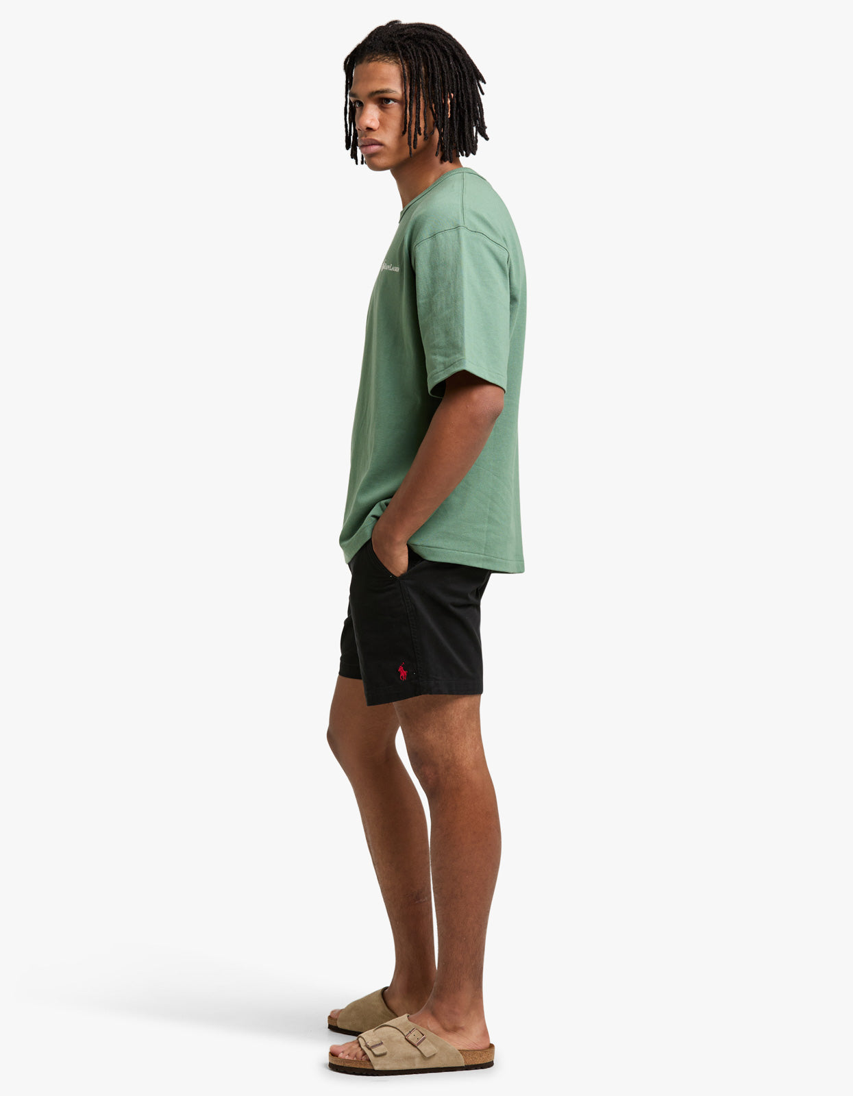 Short Sleeve Chest Script T Shirt - Fatigue